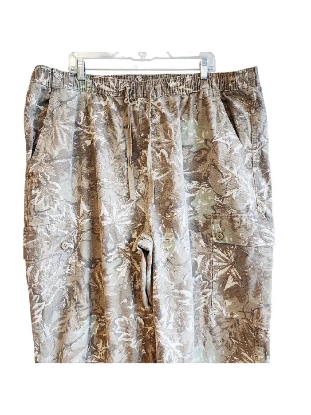 Original Use Mens XXL Leaf Print Cargo Pants Elastic Waist